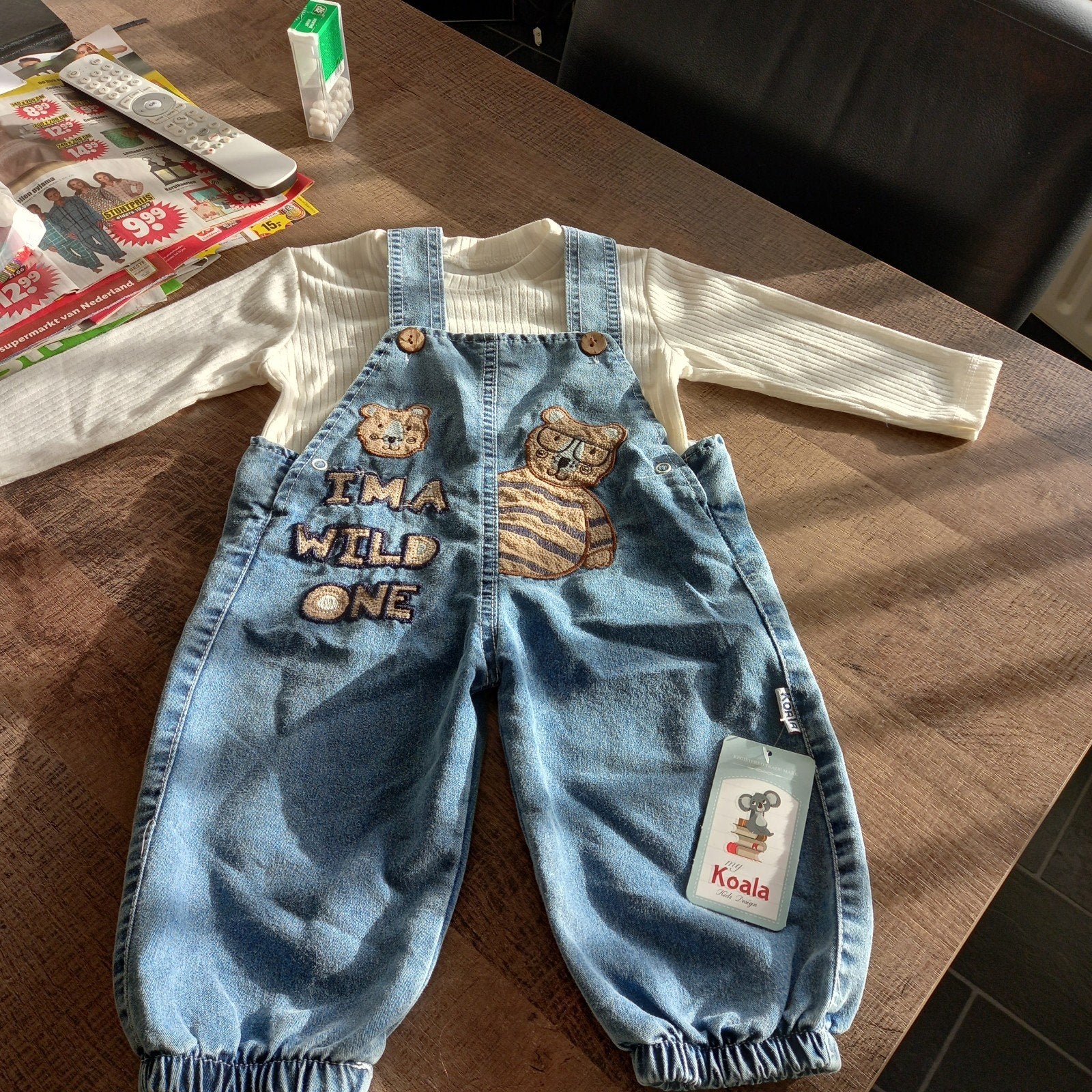 Baby jeans tuinbroek maat 68 - Koala, Ophalen, Broekje, Jongetje of Meisje, Koala