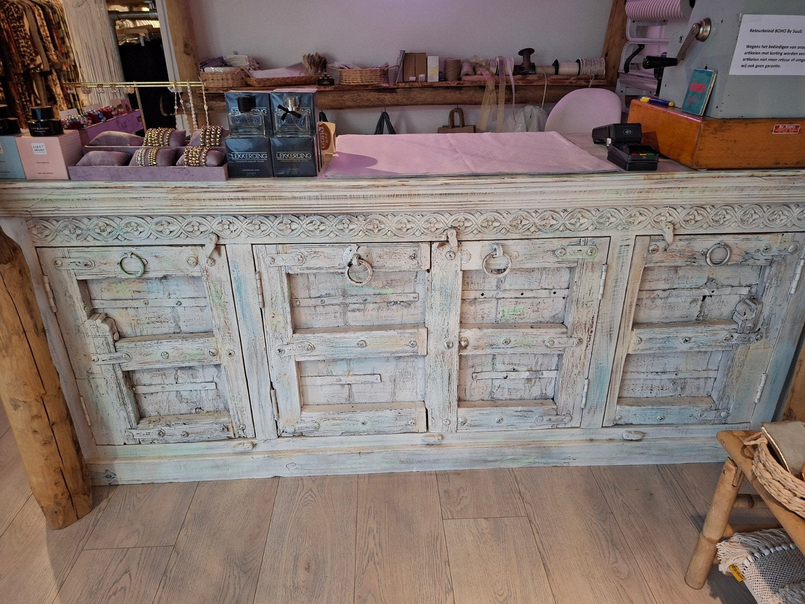 Prachtig indiaas/ibizastijl dressoir, Ophalen, Zo goed als nieuw, 25 tot 50 cm, 200 cm of meer