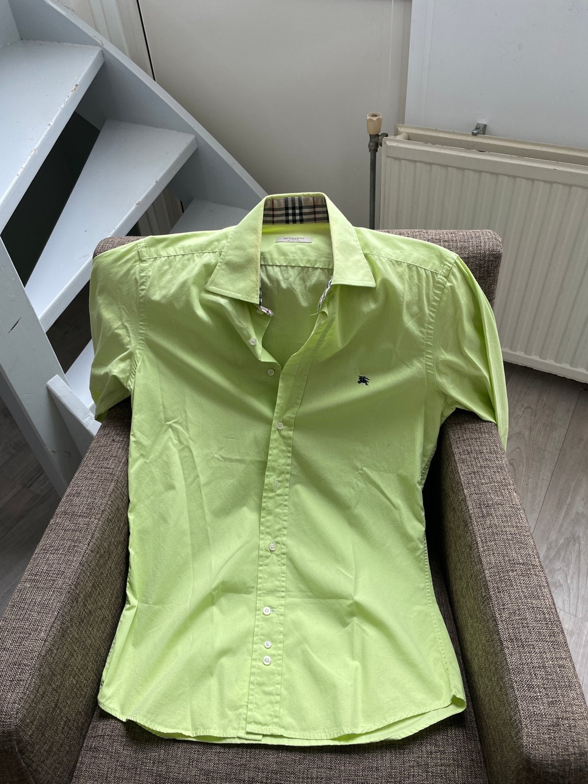 Burberry Slim Fit Herenoverhemd - Halswijdte 38, Kleding | Heren, Overhemden, Ophalen of Verzenden, Zo goed als nieuw, Groen, Halswijdte 38 (S) of kleiner
