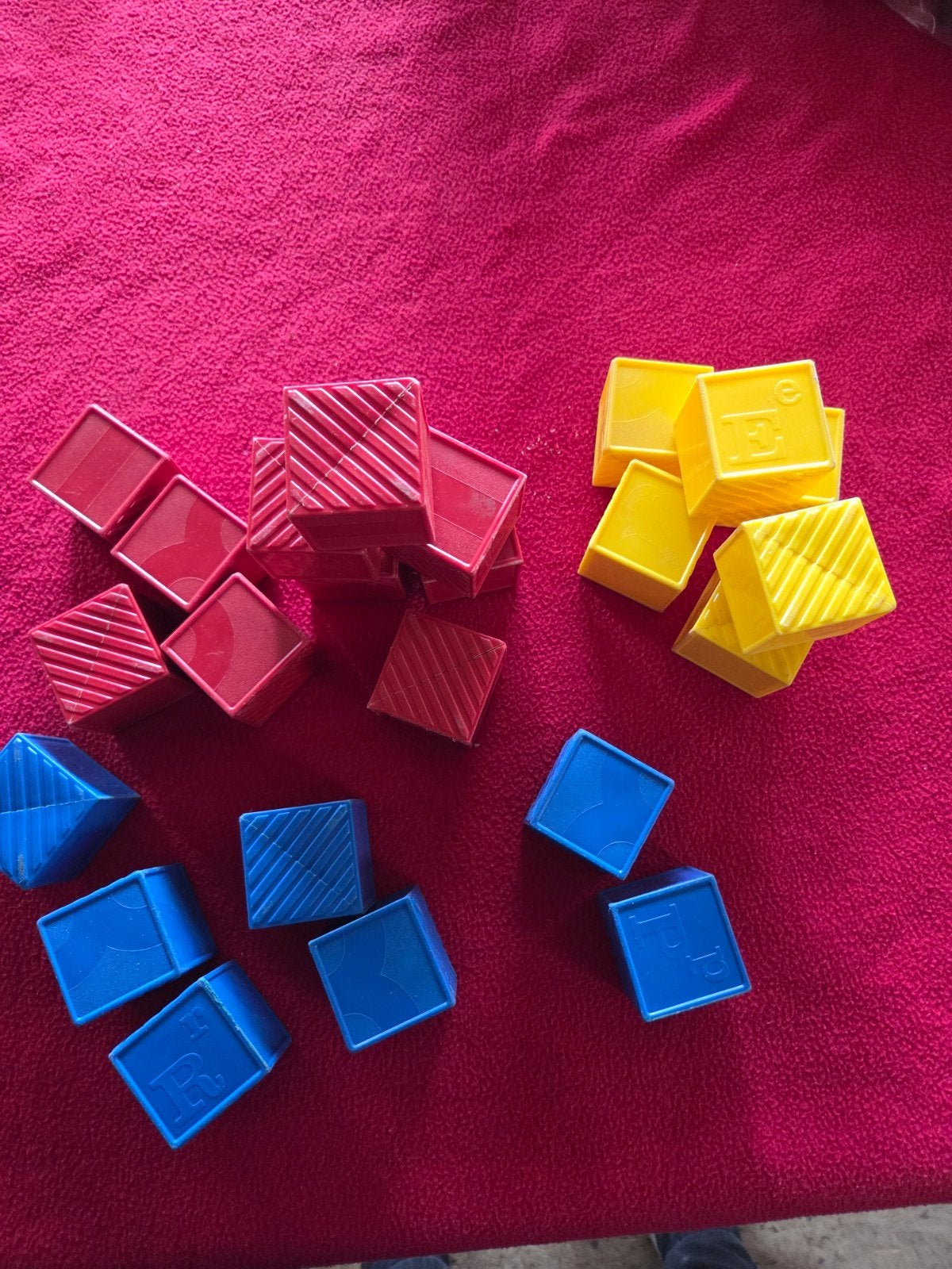 Vintage Abrick bouwblokken - rood, geel, blauw, Verzenden, Gebruikt, Abrick
