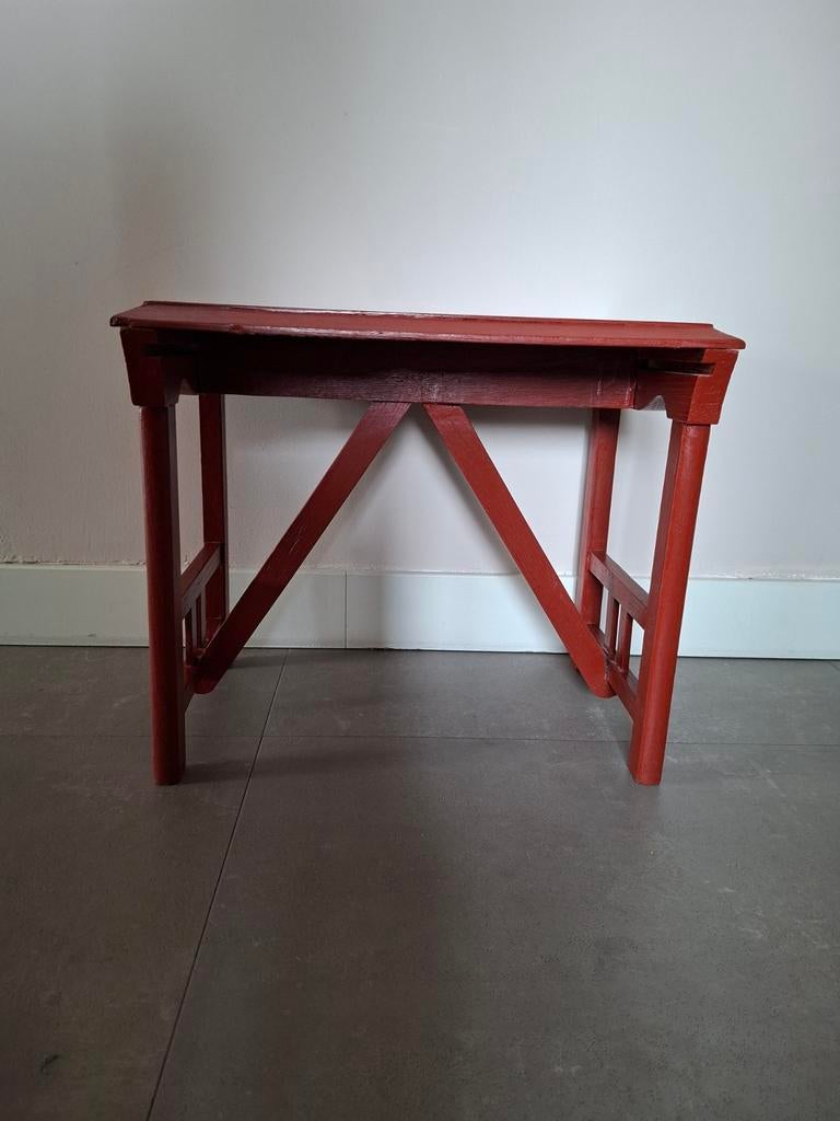 Vintage bijzettafeltje, Ophalen, Rechthoekig, Minder dan 55 cm, Minder dan 45 cm