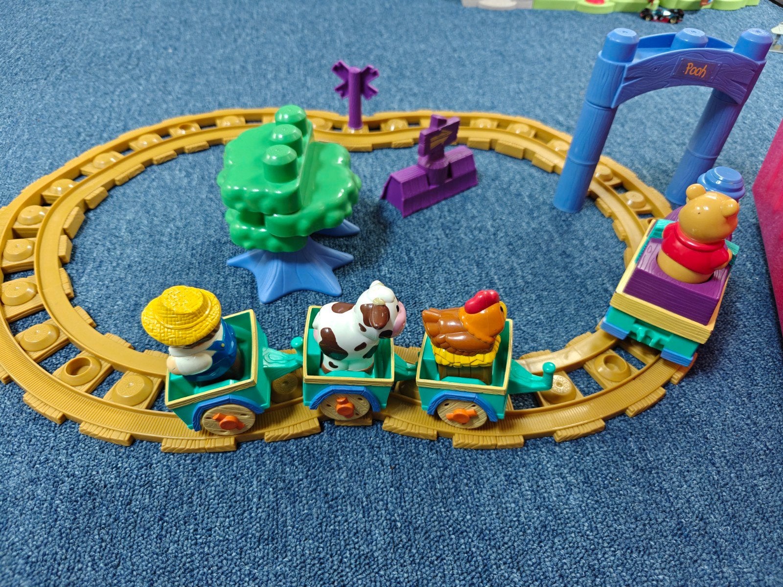 Whinnie the pooh megabloks trein met toebehoren, Ophalen of Verzenden, Zo goed als nieuw, Megabloks