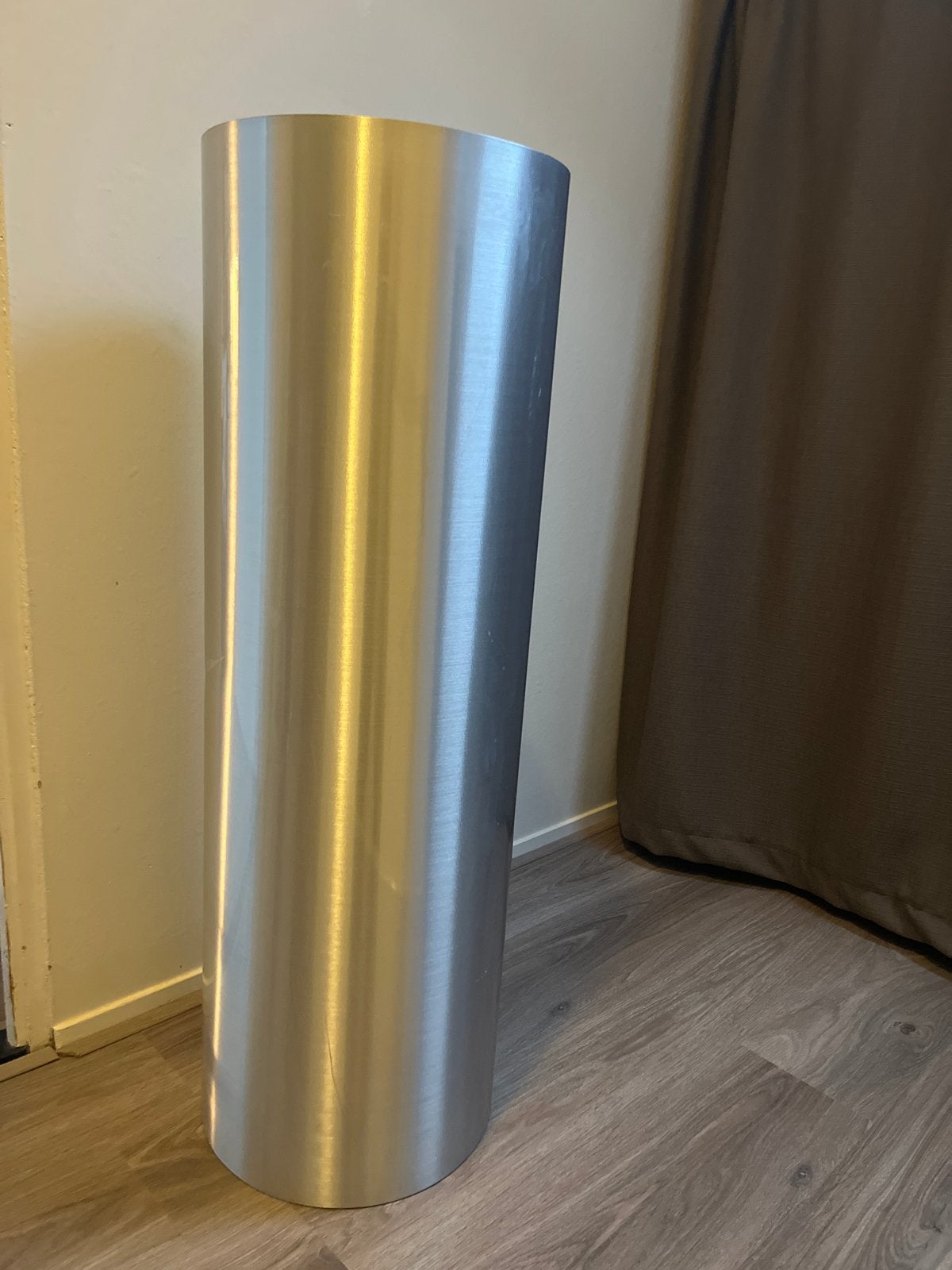 Zilveren plantenpot met lichte beschadiging, Ophalen, Gebruikt, Minder dan 60 cm, Rond