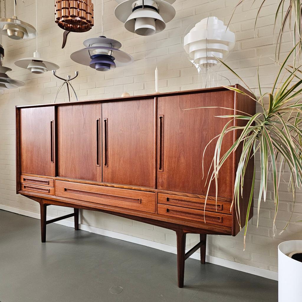 Vintage Deens design Dressoir Sideboard, Vintage Deens design, Met deur(en), Teakhout, Ophalen of Verzenden