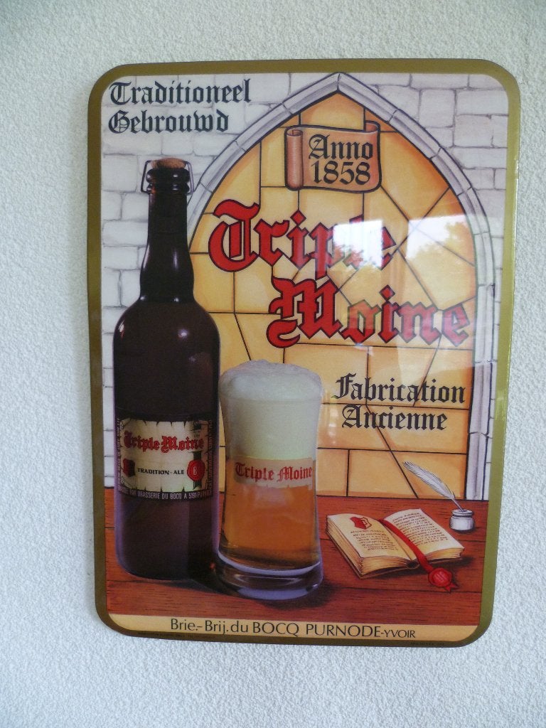 GLACOIDE RECLAME BORD"TRIPLE MOINE"UIT 1983, Ophalen of Verzenden, Zo goed als nieuw, Reclamebord