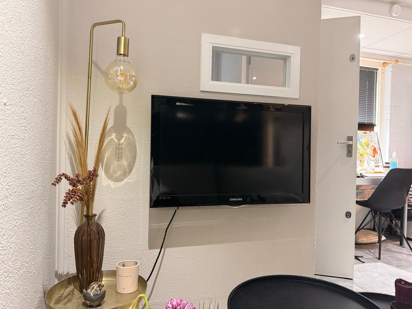Samsung TV met beugel, Chromecast en afstandsbediening, Ophalen, Gebruikt, 80 tot 100 cm, Samsung