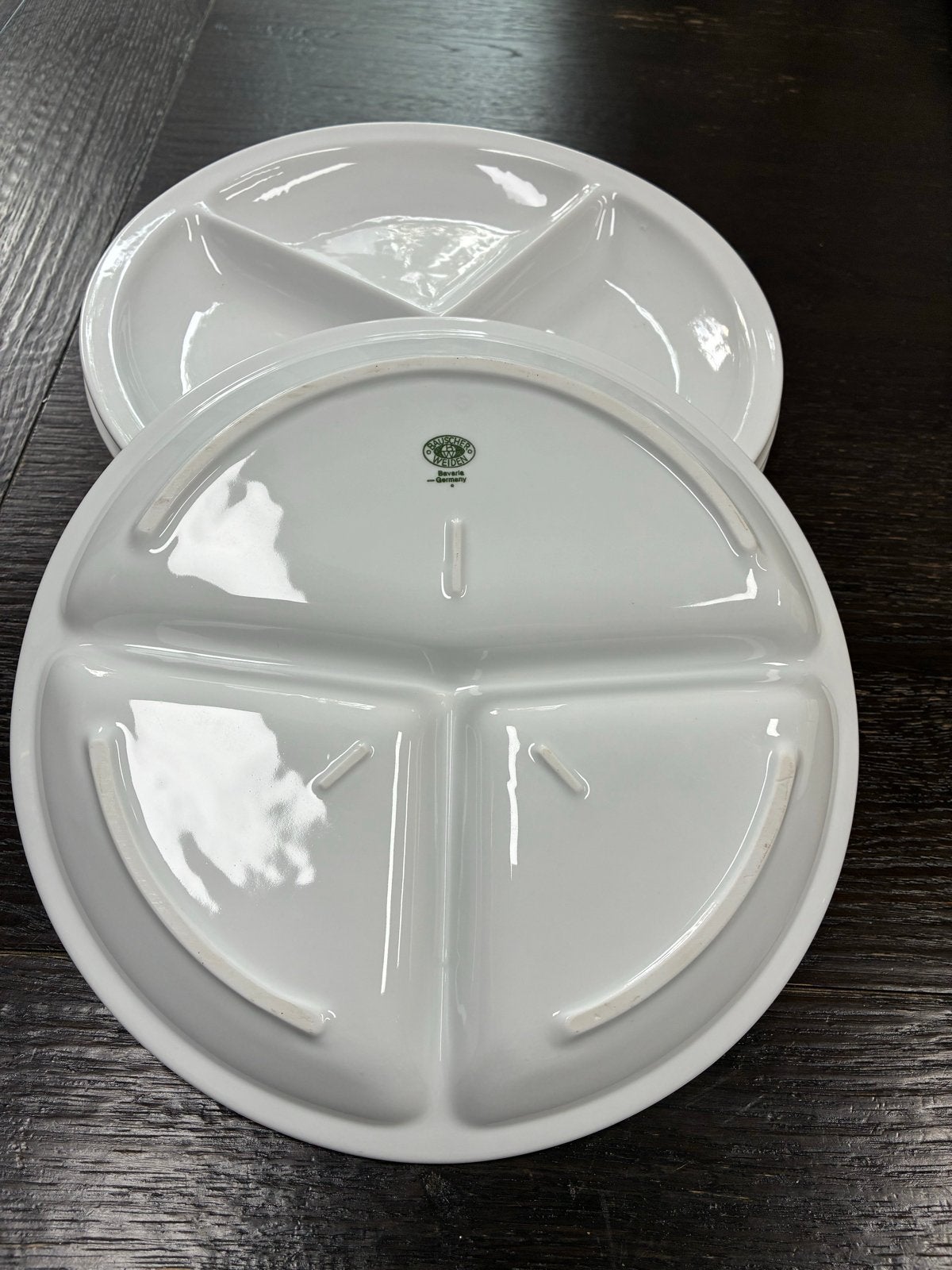 Set van 6 witte porseleinen verdeel of BBQborden, Gebruikt, Overige merken, Klassiek, Ophalen of Verzenden