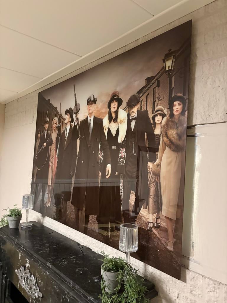 Peaky Blinders Schilderij Glas Afwerking 160Bx1110l, Huis en Inrichting, Woonaccessoires | Schilderijen, Tekeningen en Foto's