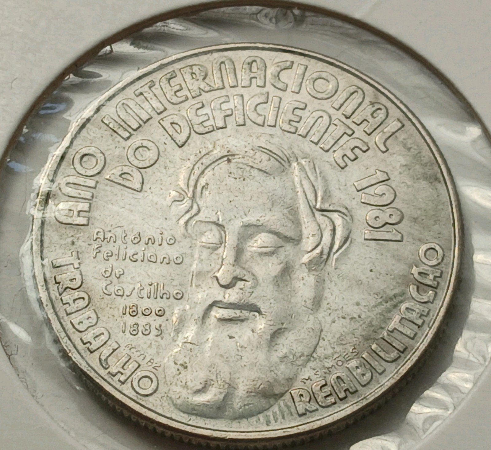 25 Escudos 1982 Portugal Prachtige Oude Munt Gehandicapten, Ophalen of Verzenden