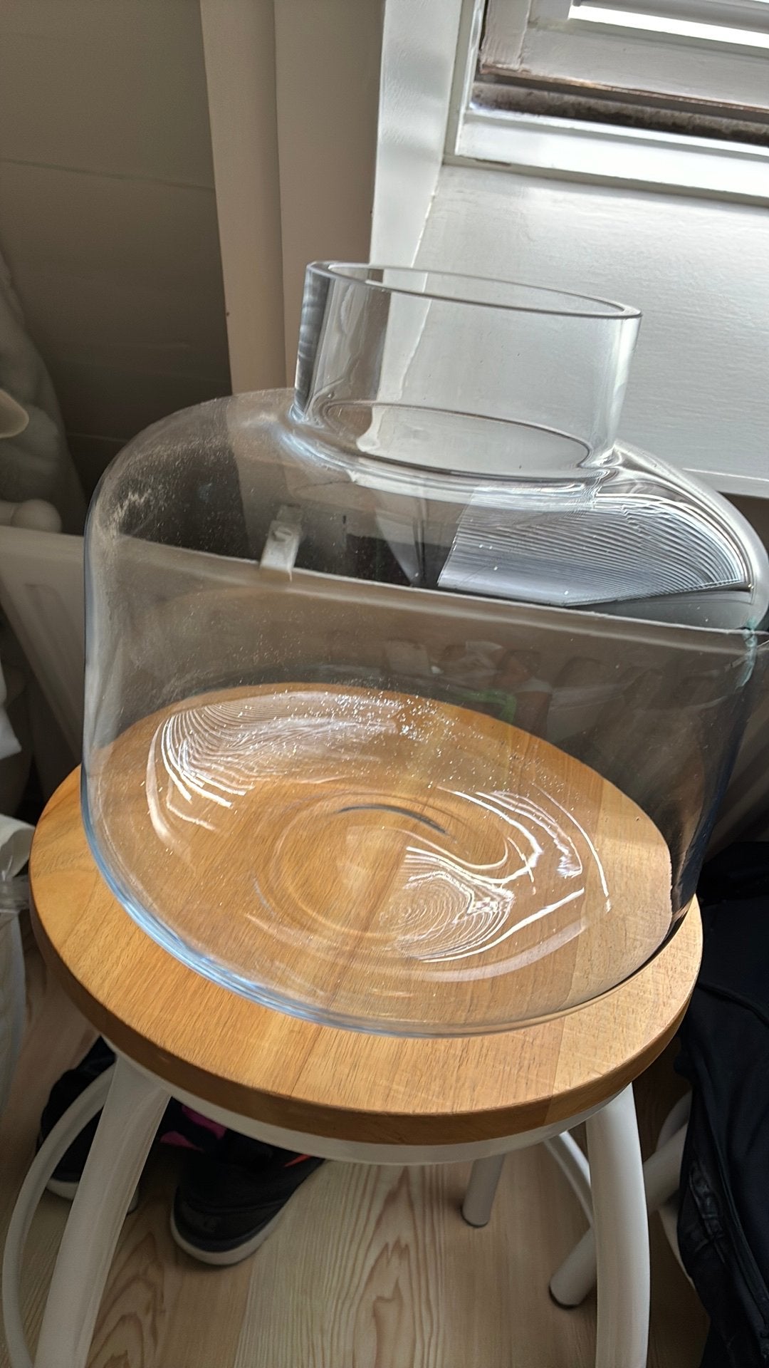 Glazen vaas  h& m home, Huis en Inrichting, Woonaccessoires | Stolpen, Glas, Ophalen of Verzenden, Zo goed als nieuw, 26 cm