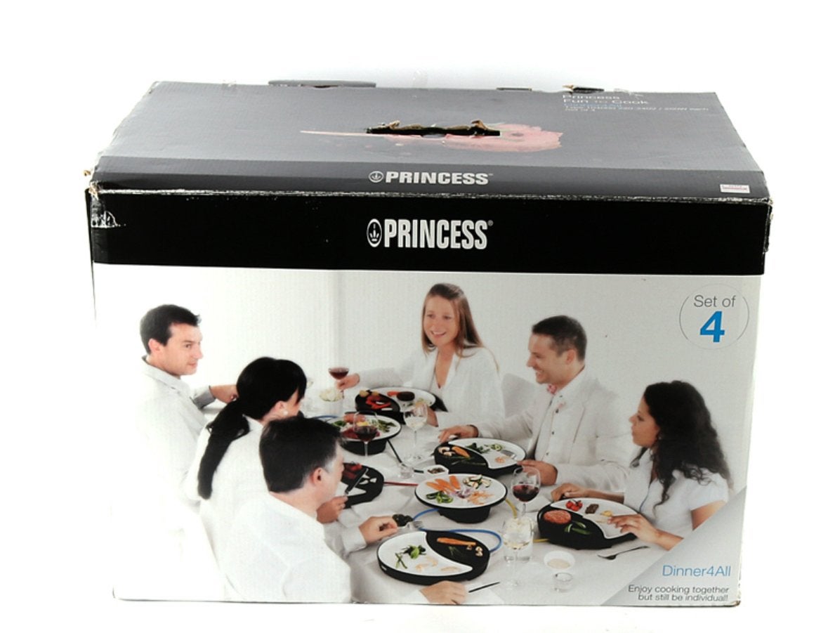 Princess Dinner4All Tafelgrill - Set van 4, Overige typen, Ophalen of Verzenden, Zo goed als nieuw, Zwart