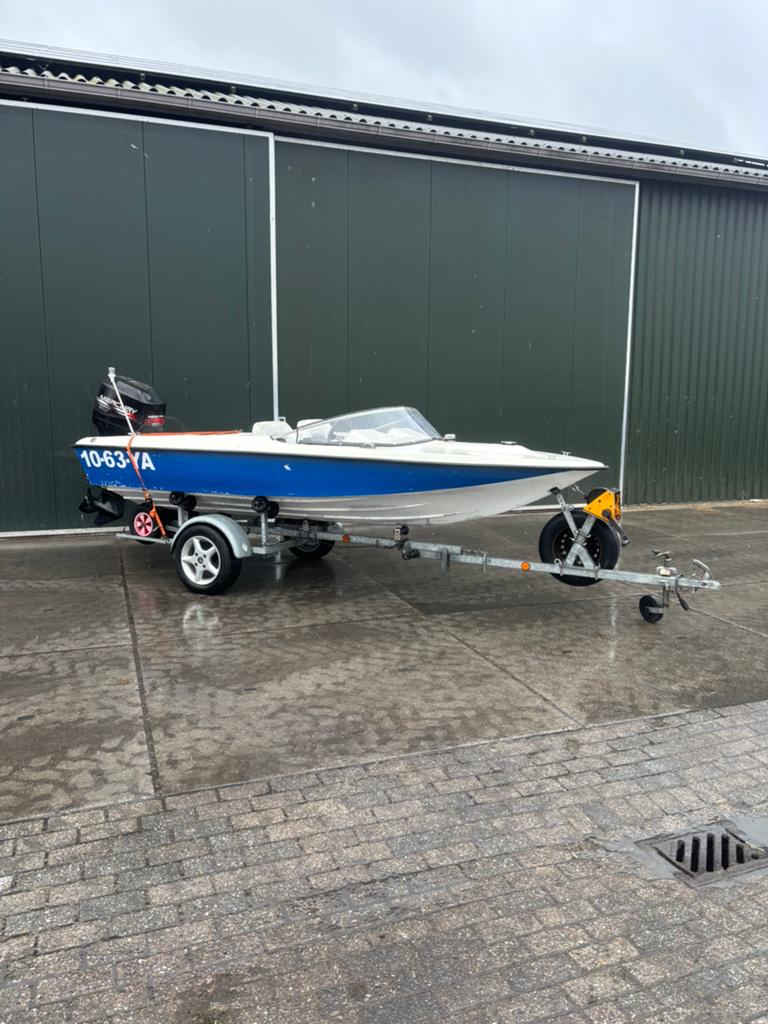 Speedboot 90 pk Mercury 2 takt!, Ophalen of Verzenden, Gebruikt, Motor en Techniek, Motorboot