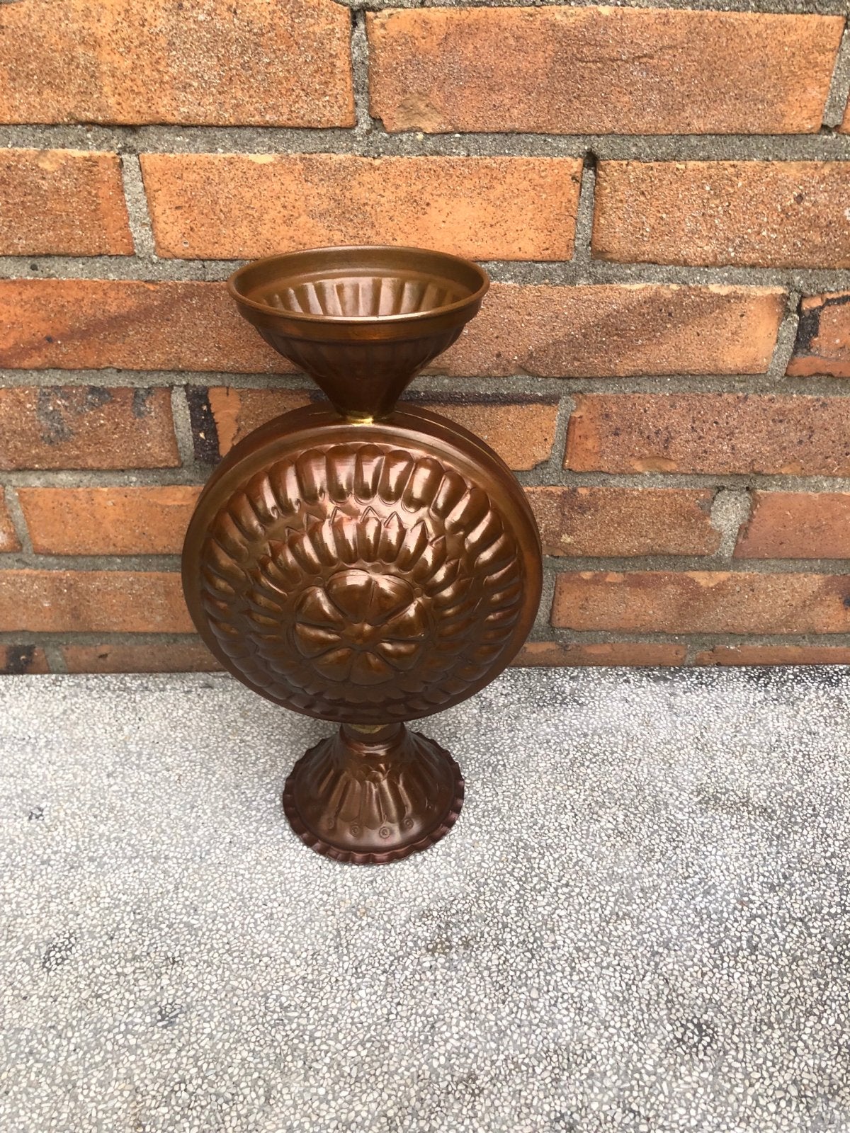 Decoratieve Koperen Schaal/Vaas met Reliëf, Ophalen of Verzenden, Koper