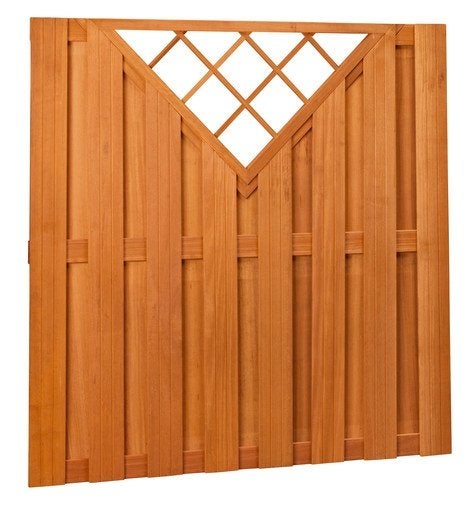 Hardhouten plankenscherm met V-trellis 180x180 cm, Tuin en Terras, 150 tot 200 cm, Nieuw, Ophalen of Verzenden, 150 tot 200 cm