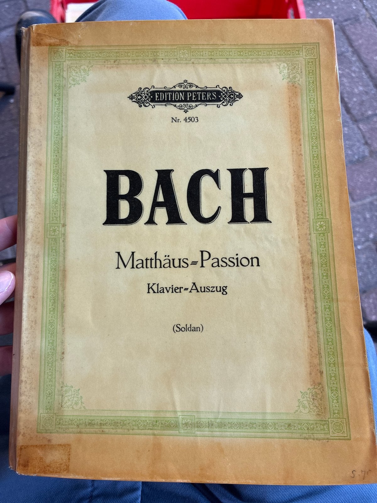 Bach Matthäus-Passion Klavier-Auszug - Edition Peters, Muziek en Instrumenten, Bladmuziek, Gebruikt, Klassiek, Ophalen of Verzenden
