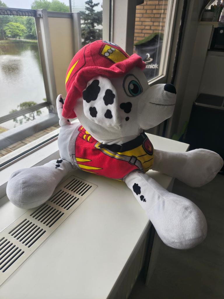 Paw Patrol Marshall Grote Knuffel, Gebruikt, Middelgroot (20 tot 80 cm), Met kleding of accessoire, Wit