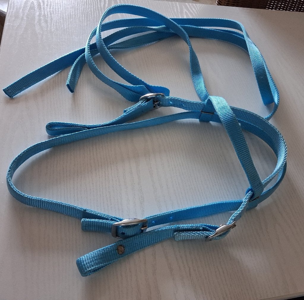 Pony hoofdstel en teugels western, Dieren en Toebehoren, Blauw, Western, Verstelbaar, Hoofdstel