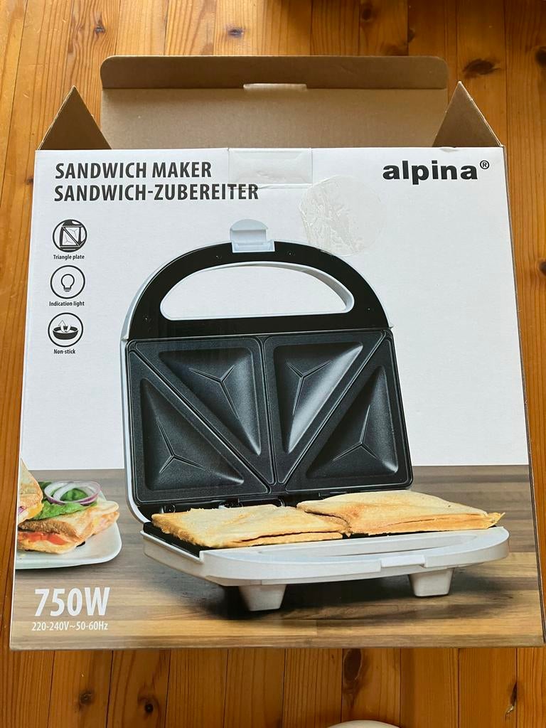 Alpina Tosti Apparaat - Sandwich Maker 750W, Witgoed en Apparatuur, Ophalen, Zo goed als nieuw