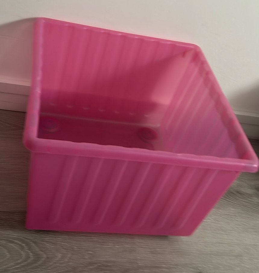VESSLA speelgoed bak met wielen roze, Doe-het-zelf en Verbouw, Kratten en Dozen, Doos, Minder dan 35 cm, Minder dan 50 cm, Ophalen of Verzenden