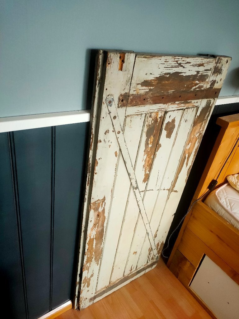 Brocante deur, Ophalen, Gebruikt, 128 cm, Hout