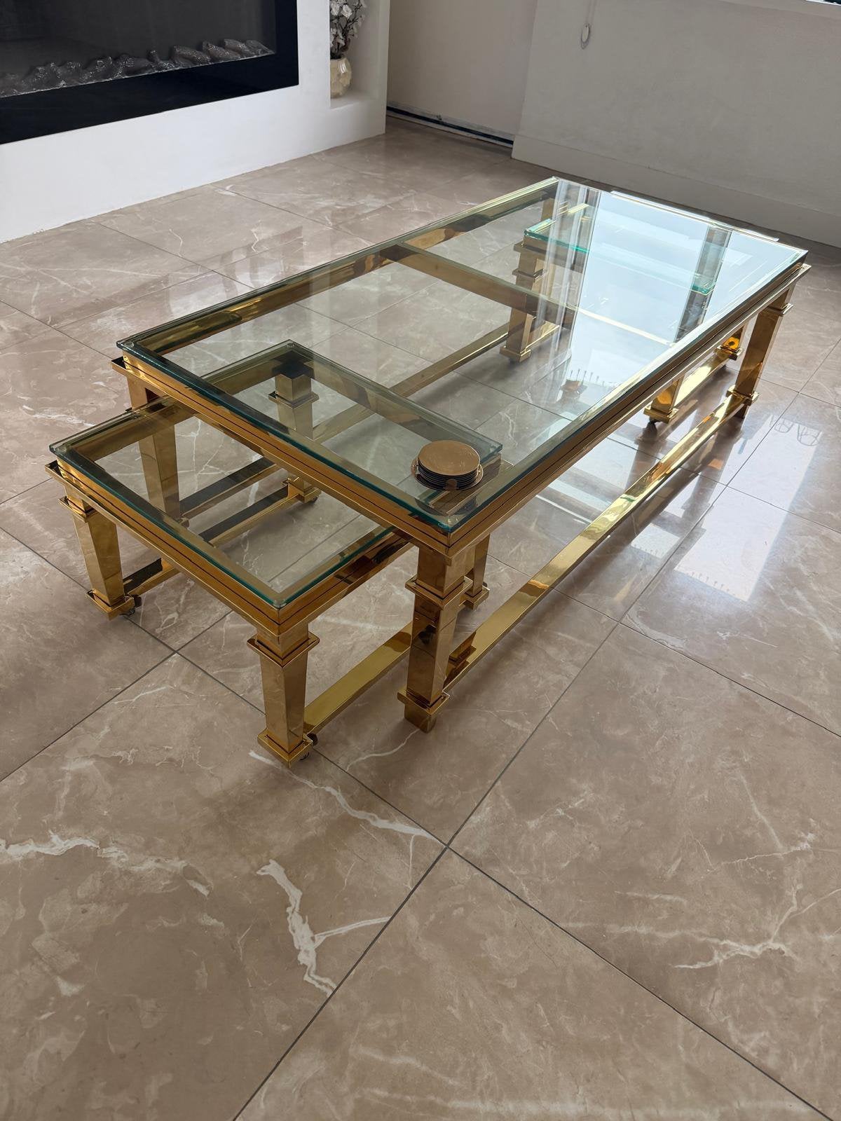 Salon tafel goud, Ophalen, Zo goed als nieuw, Rond, 50 tot 100 cm