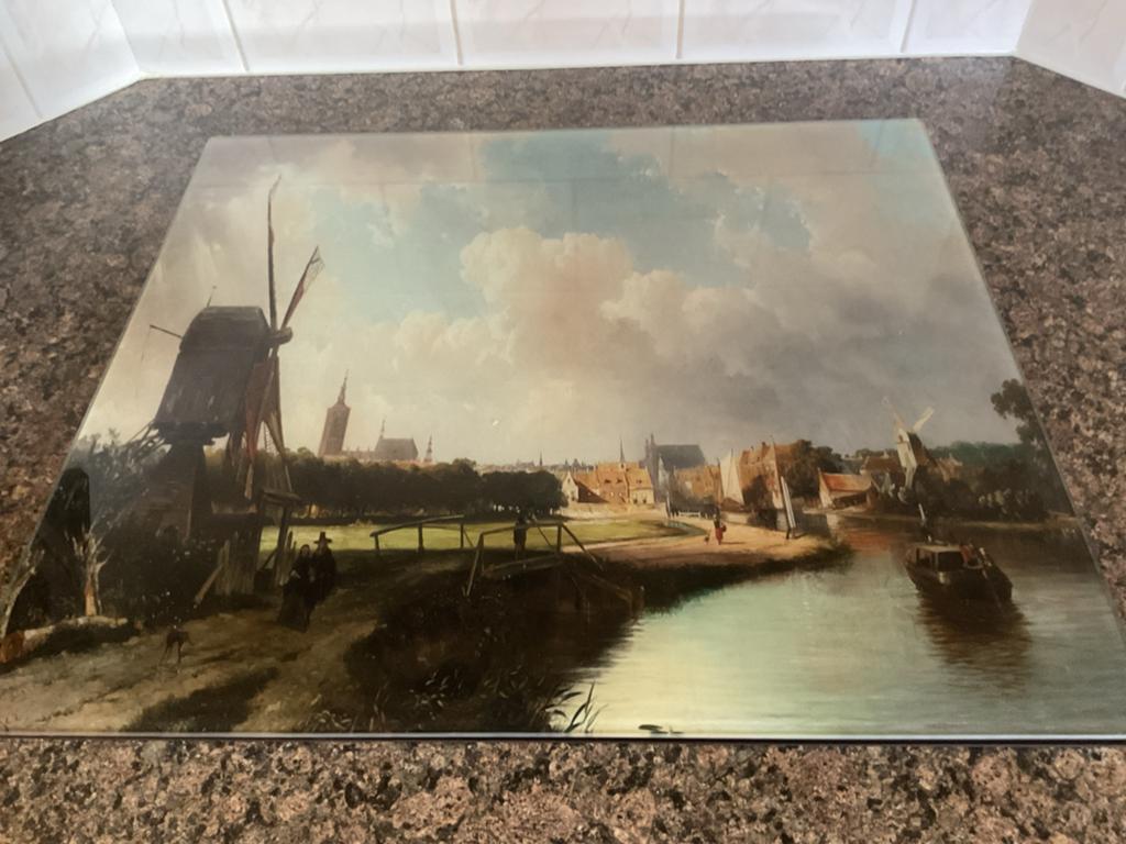 Glazen inductie plaat beschermer met afbeelding Den Haag, Antiek en Kunst, Kunst | Schilderijen | Klassiek, Ophalen of Verzenden