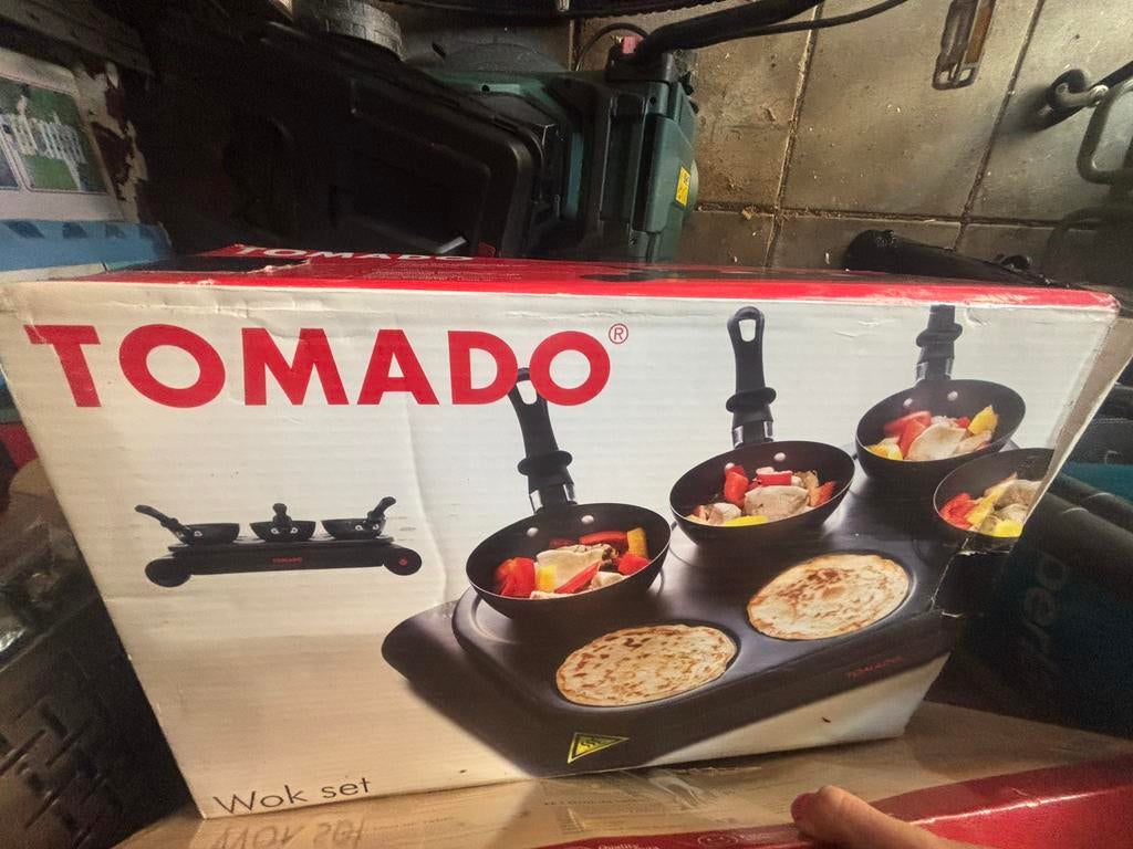 Wokset 6 personen, Witgoed en Apparatuur, Gourmetstellen, Ophalen of Verzenden, Zo goed als nieuw, 4 t/m 7 personen