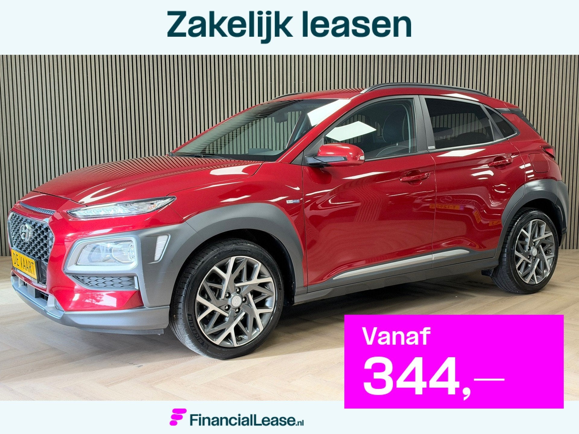 Hyundai Kona 1.6 GDI HEV Fashion Design NAVI CAM CRUISE CLIM, Dealer onderhouden, Gebruikt, Zwart, Met garantie (alle)