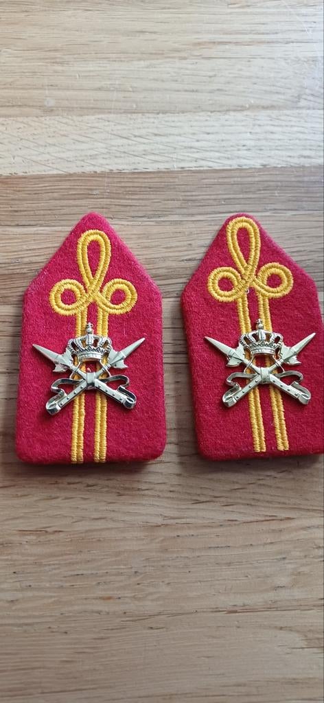 Set KMS kraagspiegels, Ophalen of Verzenden, Landmacht, Nederland, Embleem of Badge