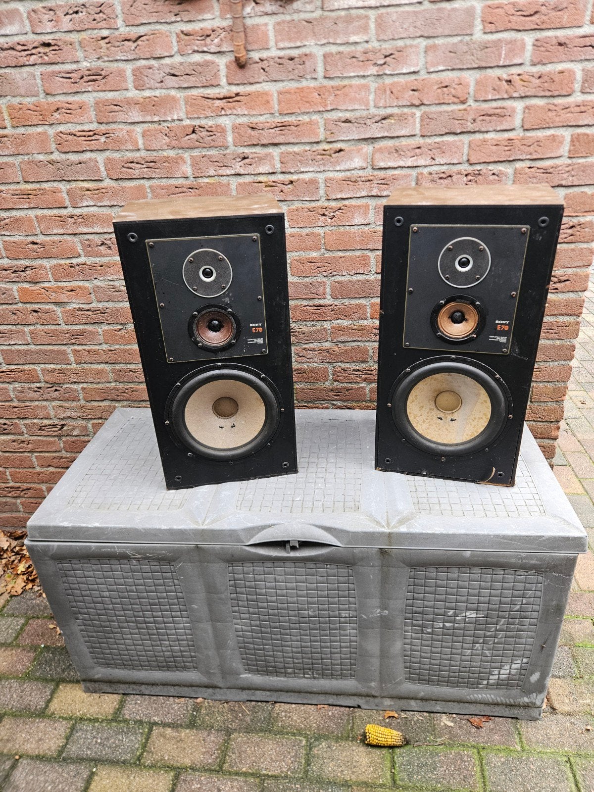 Sony E70 Muziek Boxen - Vintage Stereo Speakers, Audio, Tv en Foto, Stereo speakers, Gebruikt, Ophalen of Verzenden, Sony
