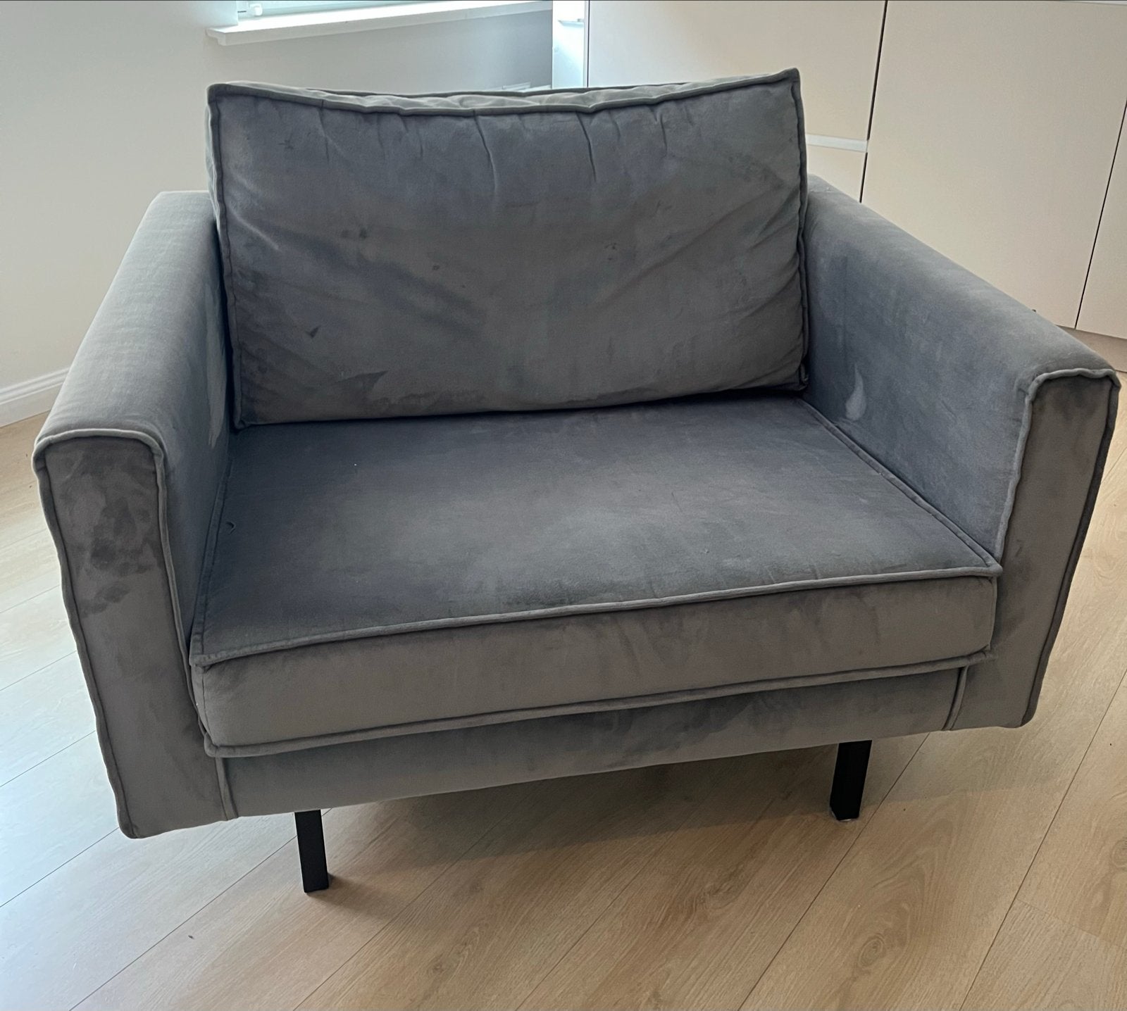 Sissyboy Homeland Loveseat Antraciet Grijs Velvet, Ophalen, Gebruikt, Tweepersoons, 75 tot 100 cm