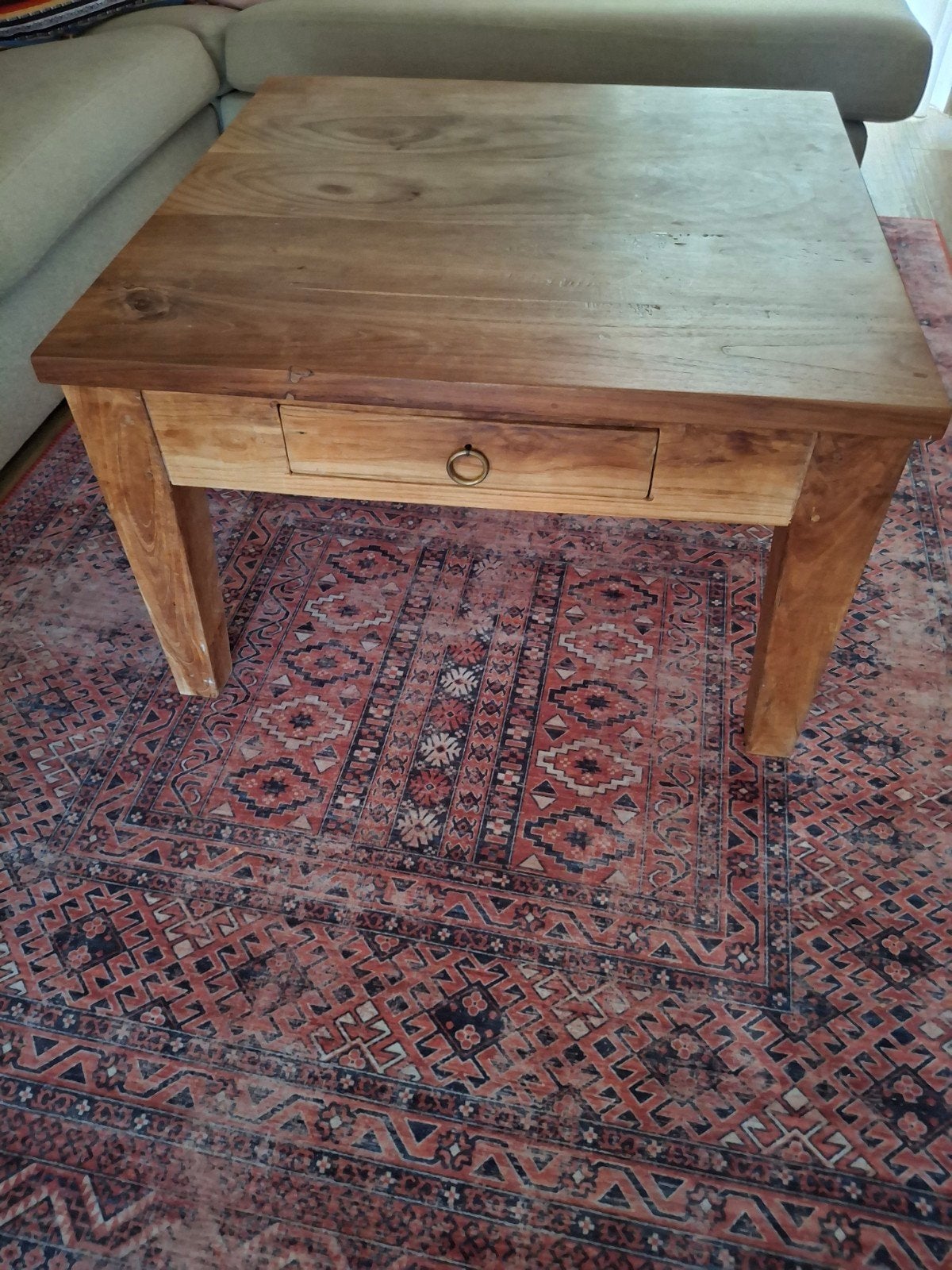 teak salontafel 80x80, Huis en Inrichting, Tafels | Salontafels, Ophalen, Vierkant, 50 tot 100 cm, 50 tot 100 cm