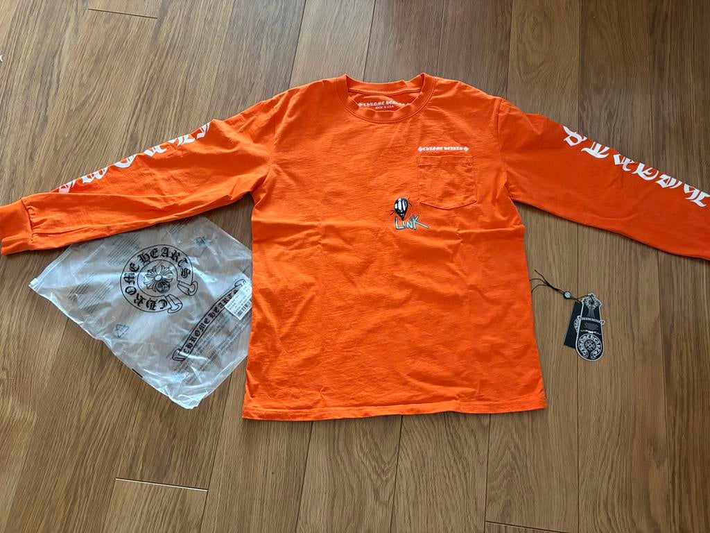 Chrome Hearts Longsleeve - Oranje - Nieuw, Kleding | Heren, Ophalen of Verzenden, Zo goed als nieuw, Overige maten, Oranje