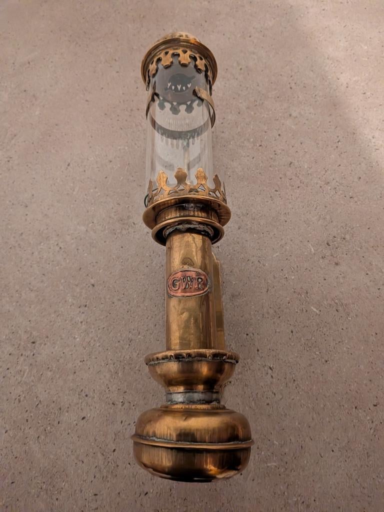 Set van 2 antieke GWR treinlampen - koper, Antiek en Kunst, Antiek | Lampen, Ophalen