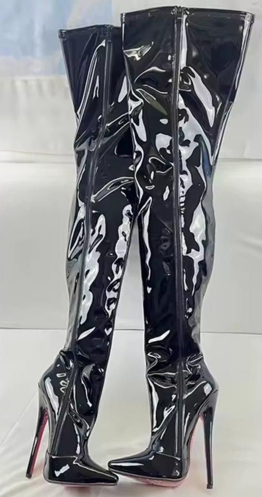 De Mooiste Hoge Lak Dijlaarzen, tm 46!, Kleding | Dames, Schoenen, Verzenden, Nieuw, Zwart, Hoge laarzen