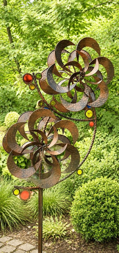 windmolen / DUBBELE BLOEM/windspinner, Huis en tuin decoratie Marie, Nieuw, Info@huisentuindecoratiemarie.nl, Peize