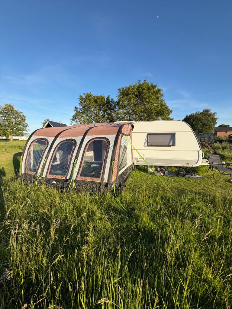 Obelink Viera 380x300 Connected Easy Air voortent, Caravans en Kamperen, Ophalen, Zo goed als nieuw, Polyester, Overige merken