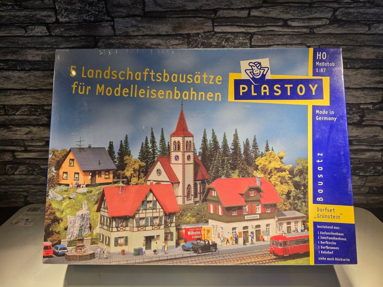 plastoy Bouwpakket Dorpsset Grunstein Ho spoor trein 1:87, Overige merken, Gelijkstroom of Wisselstroom, Brug, Tunnel of Gebouw