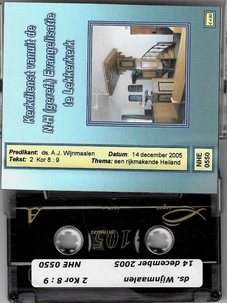 Ds. A.J. Wijnmaalen - Preekcassette 2 Kor. 8: 9, Gebruikt, 1 bandje, Ophalen of Verzenden, Voorbespeeld