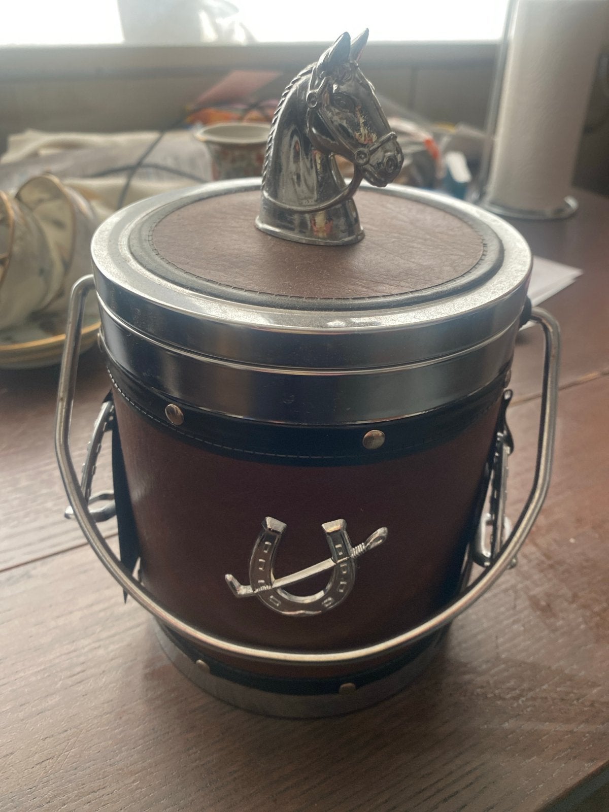 Vintage IJsemmer met Paardenhoofd en Hoefijzer Decoratie, Antiek en Kunst, Ophalen of Verzenden