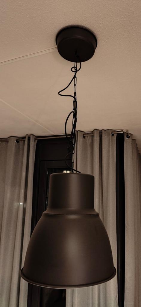 IKEA Hektar Hanglamp - Donkergrijs, Ø 38 cm, Huis en Inrichting, Lampen | Hanglampen, Gebruikt, 50 tot 75 cm, Industrieel, Modern