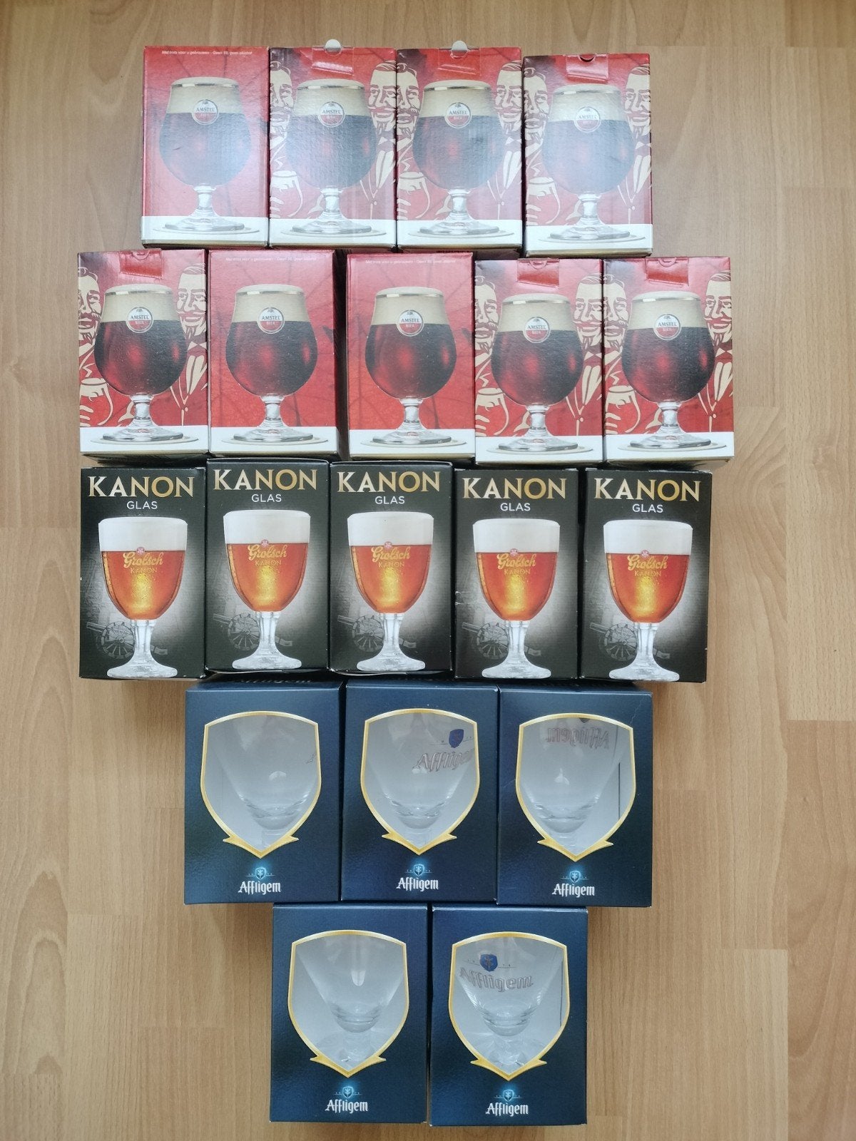 Bierglazen collectie: Amstel, Grolsch, Affligem (nieuw), Verzamelen, Glas en Borrelglaasjes, Ophalen of Verzenden, Nieuw