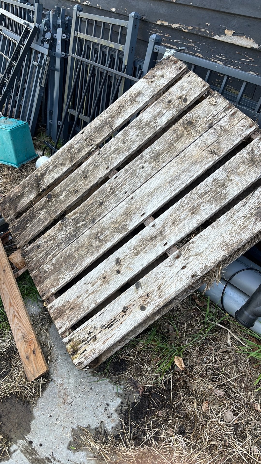 6 gebruikte houten pallets, Doe-het-zelf en Verbouw, Ophalen, Gebruikt, 50 mm of meer, Pallet