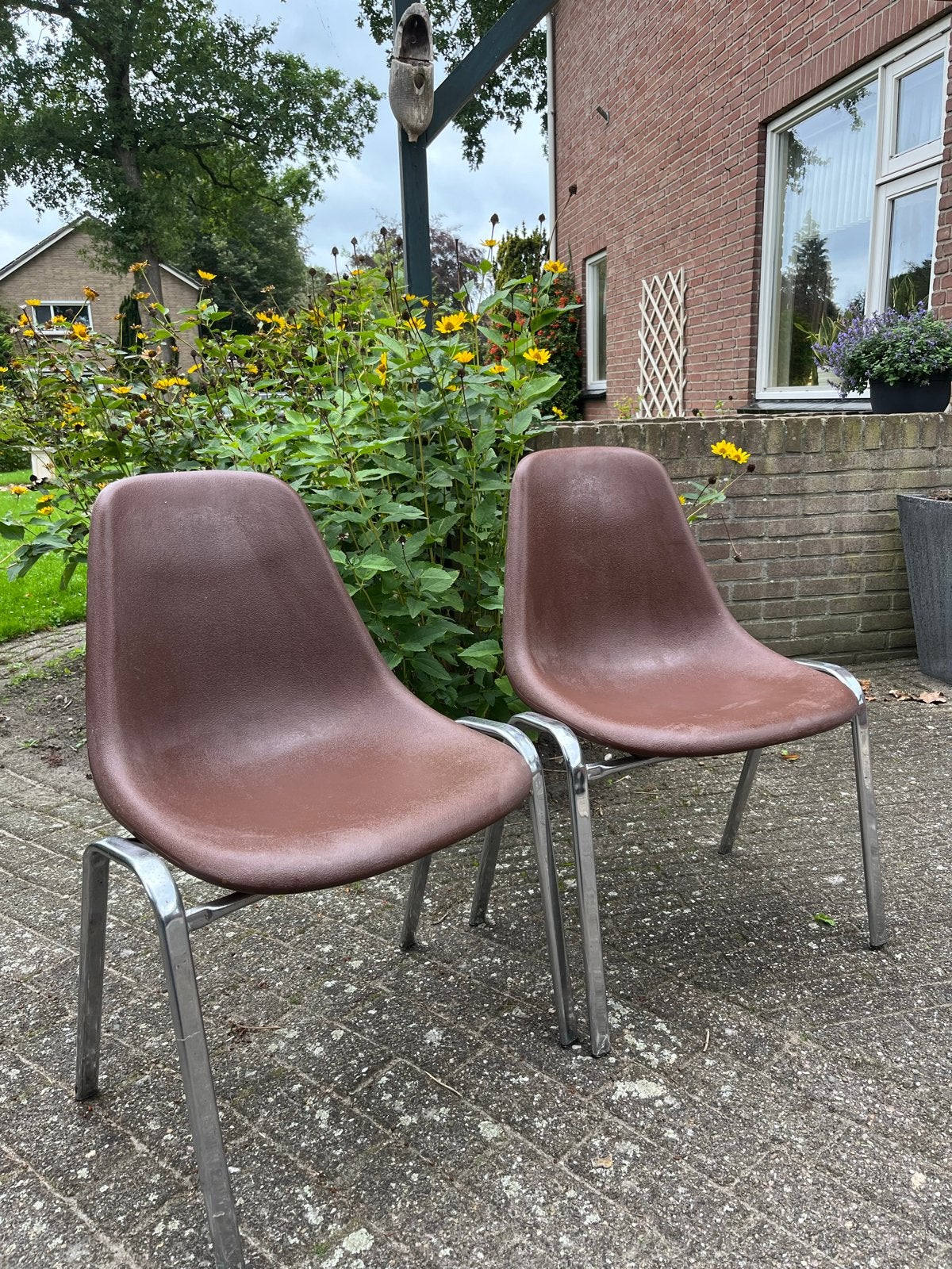 Vintage design Orly kuip stoelen (2 stuks, O.F. Pollak), Ophalen, Kunststof, Gebruikt, Twee