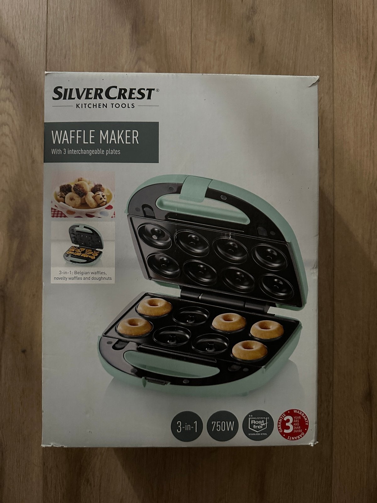 Silvercrest 3-in-1 Wafelijzer 750W - Mintgroen, Ophalen, Nieuw