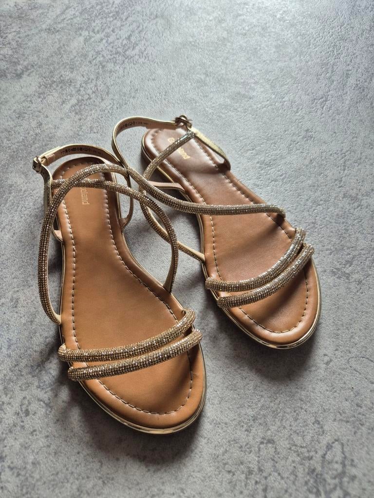 Gouden sandalen met glitters - maat 40, Ophalen of Verzenden, Zo goed als nieuw