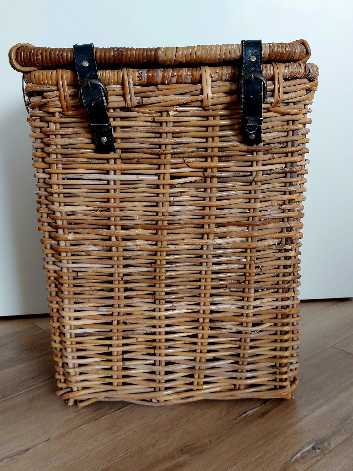 Zgan opbergmand wasmand rieten mand houtmand manou, Ophalen, Mand, Rond, Zo goed als nieuw