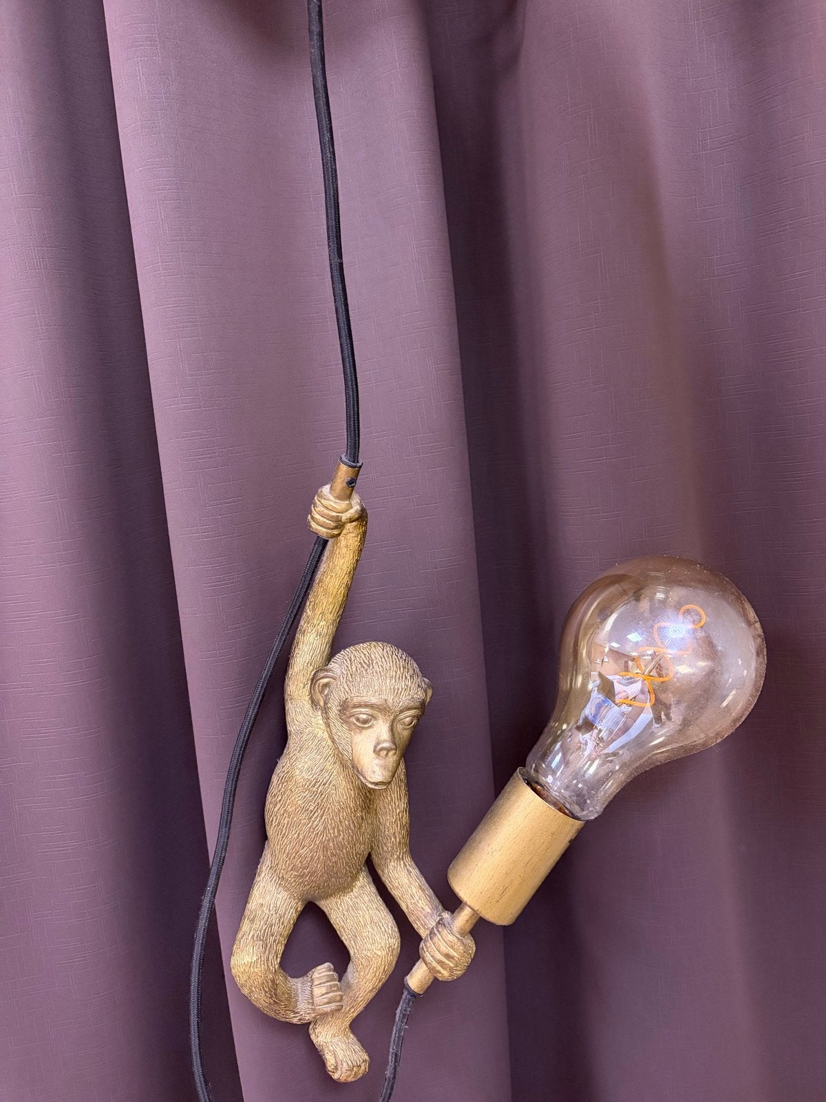 Hanglamp aap goud met E27 fitting - Lucide, Ophalen, Zo goed als nieuw, Metaal, E27 (groot)