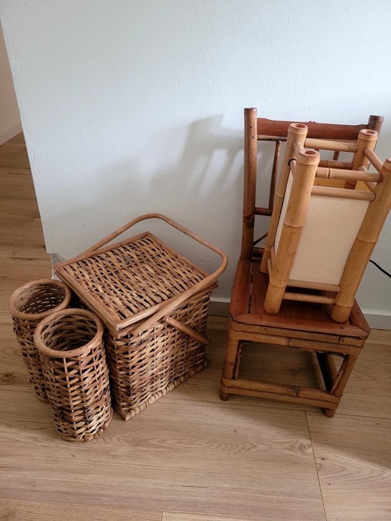 Rotan bamboe tafellampje, Ophalen