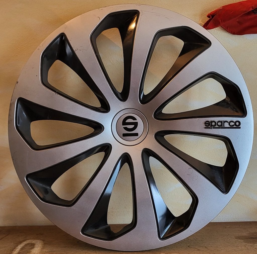 SPARCO Wieldop 16" Sicilia zilver/zwart **** GEBRUIKT ****, Ophalen of Verzenden, Gebruikt